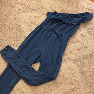 Venus Denim one shoulder jumpsuit